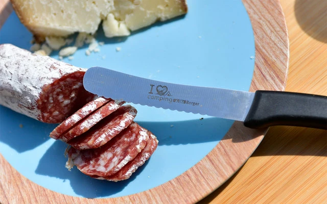 Berger Frühstücksmesser I Love Camping Gelb